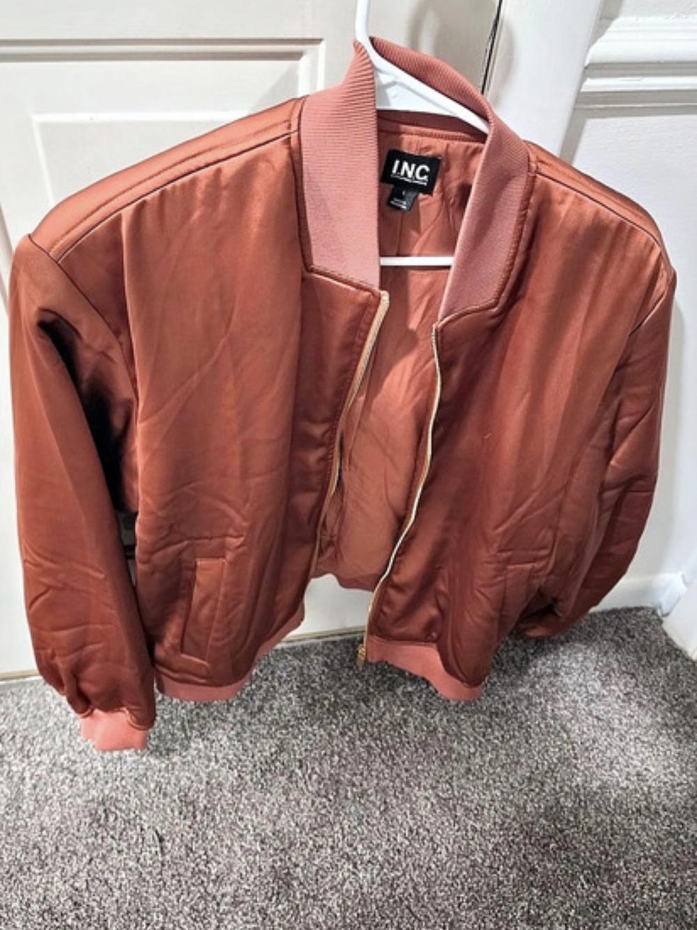 INC Women's Brown Bomber Jacket